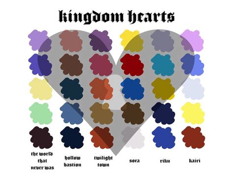 Kingdom Hearts Kh Color Palette Procreate Palette Etsy Color