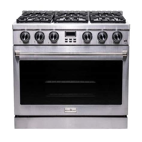 Magic Chef 36 In 6 Burner Slide In Gas Range In Stainless With Convection Mcspg36sl The Home