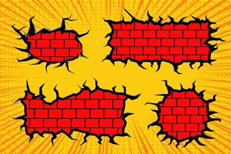 Comic Break Brick Wall Graphic By Edywiyonopp Creative Fabrica