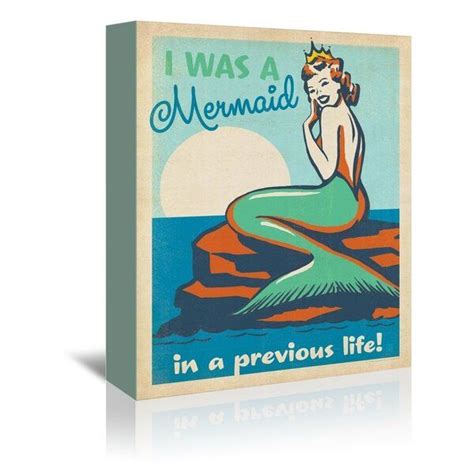 Mermaid Queen Vintage Advertisement On Wrapped Canvas In 2020 Mermaid