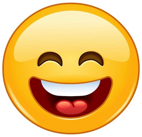 Lächelndes Emoji Emoticon Gesicht mit offenem Mund und lächelnden Augen