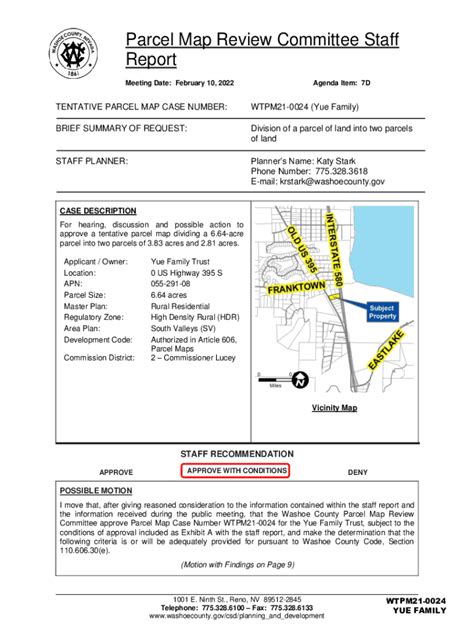 Fillable Online Washoecounty Gov Csd Planningandwelcome To The