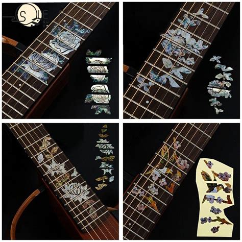 Sueren Fretboard Sticker 22 Styles Beautiful Electric Guitar Parts Cross Inlay Decals Shopee