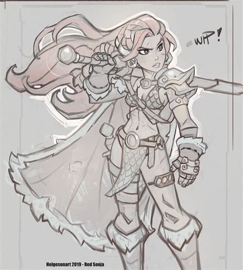 Red Sonja Johannes Helgeson Character Sketches Red Sonja Character Art