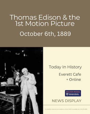 Today In History Thomas Edison And The First Motion Picture October