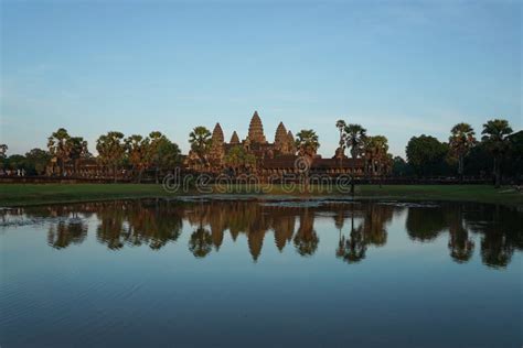 Angkor Wat Temple At Sunset In Siem Reap Stock Photo Image Of Ruin