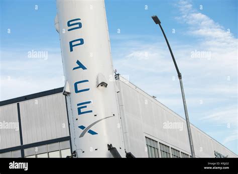 A logo sign outside of the headquarters of Space Exploration Technologies Corp., also known as ...