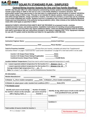 Fillable Online Ladbs Solar Pv Standard Plan Simplified Department