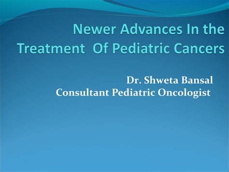 Pediatric Oncology Ppt