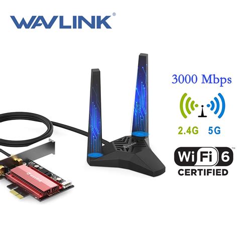 Wavlink AX WiFi 6 3000Mbps PCIe WiFi Adapter With Bluetooth5 2 For