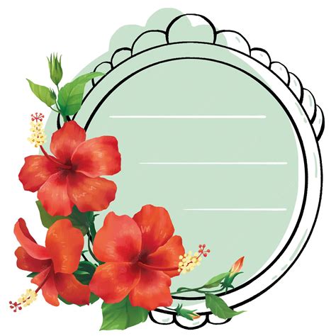 Wooden Frame With Hibiscus Flowers Royalty Free SVG Cliparts Clip