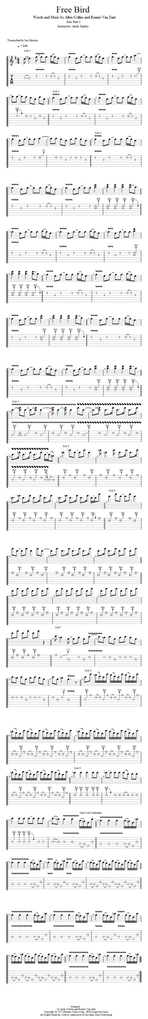 Guitar Lessons: Freebird Solo Part 3