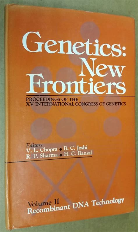 Genetics New Frontiers Volume Ii Recombinant Dna Technology By Vl