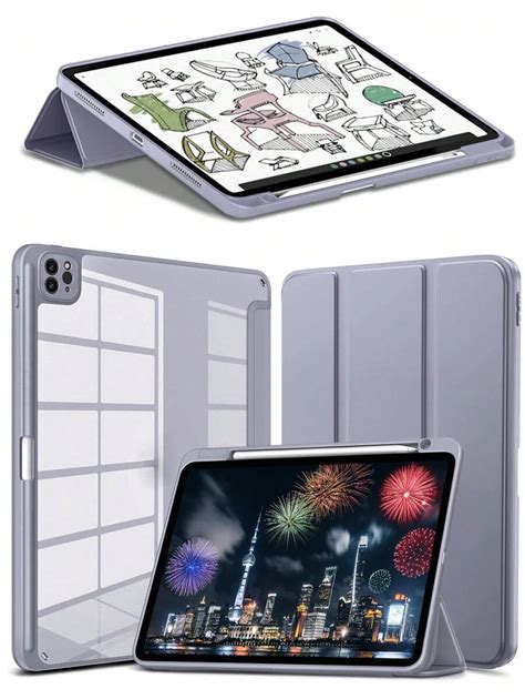 1 Pièce Étui Gris Pourpre Intelligent Couverture Pour Ipad Pro 11 Pouces 1ère 2ème 129 3ème