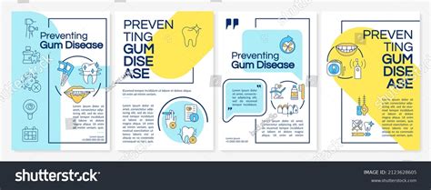 Periodontal Disease Prevention Blue Yellow Brochure Stock Vector Royalty Free 2123628605