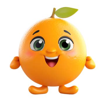 Cute Happy Orange Character Ai Generated Orange Fruit Tropical Png