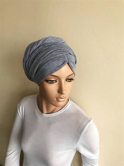 In One Gray Melange Hijab Jersey Turban Volume Ready Turban Vintage