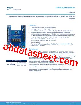 X NUCLEO 6180A1 Datasheet PDF STMicroelectronics