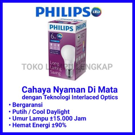 Jual PHILIPS MYCARE LEDBULB 6W E27 6500K 230V PUTIH PHILIPS MULTIPACK