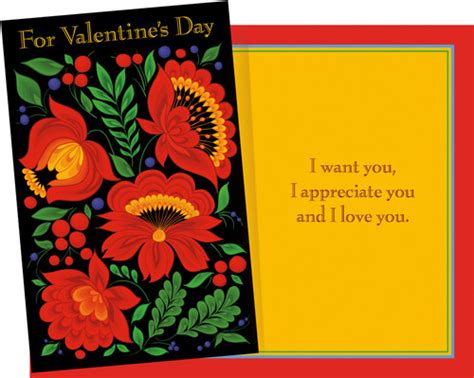 031967 Six Valentines Day General Greeting Cards With Six Envelopes