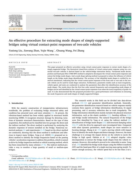 PDF An Effective Procedure For Extracting Mode Shapes Of Simply