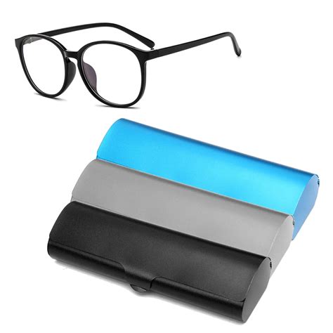 Buy 3 Colors Matte Slim Hard Metal Glasses Protection Eyeglasses Case