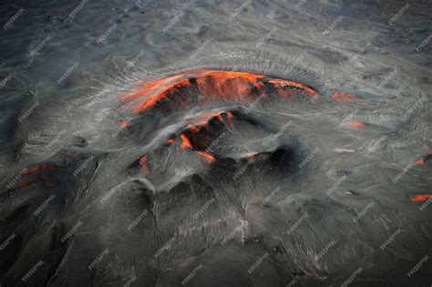 Premium Photo | Volcano region in Iceland drone shot