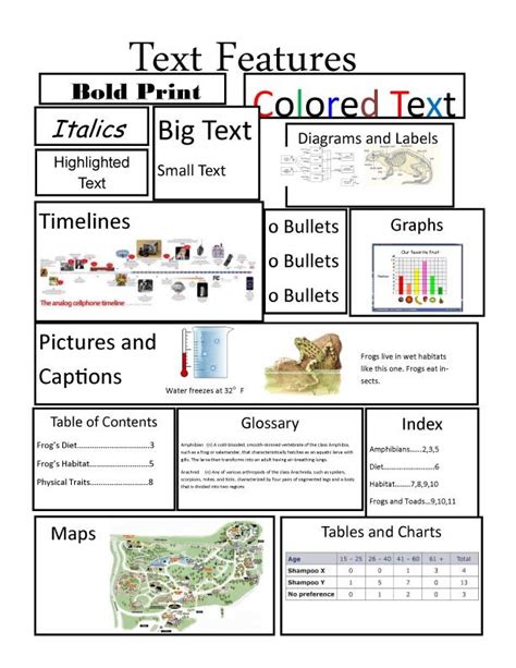 Text Features Lesson Plan 3rd Grade