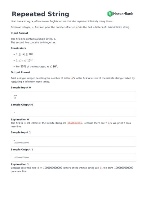 Hackerrank Repeated String Problem Pdf