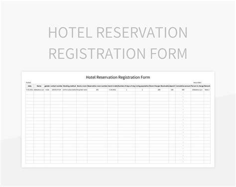 Free Hotel Reservation Templates For Google Sheets And Microsoft Excel