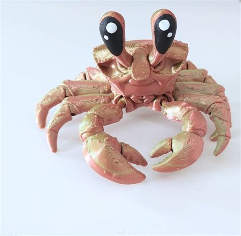 Ghost Crab D Printed Articulated Fidget Toy Crab Toy Desk Toy