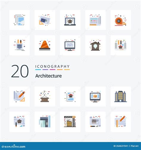 20 Architecture Flat Color Icon Pack Like Construction Architecture