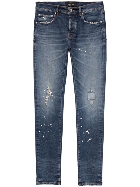 Purple Brand Distressed Slim Cut Jeans Blue Farfetch Au