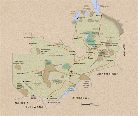 Road Map Of Zambia