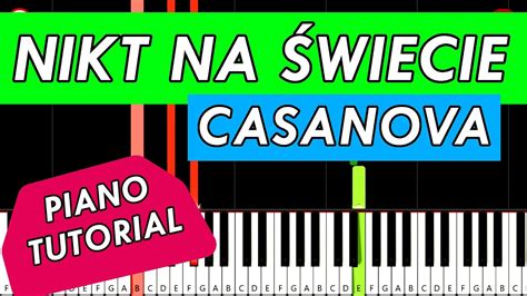 Casanova Nikt Na Świecie Piano Tutorial YouTube