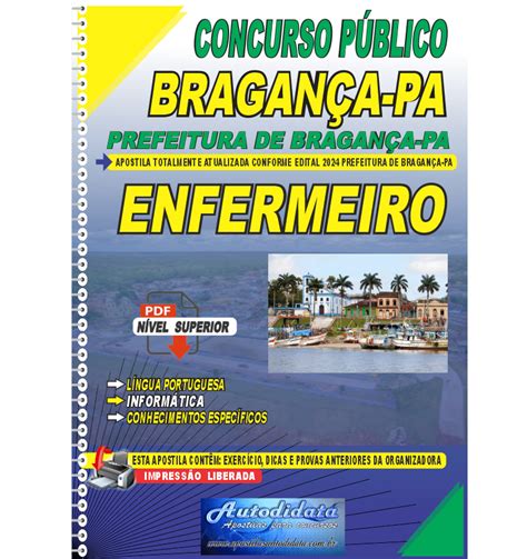 Apostila Concurso De Bragança Pa 2024 Enfermeiro Caderno De