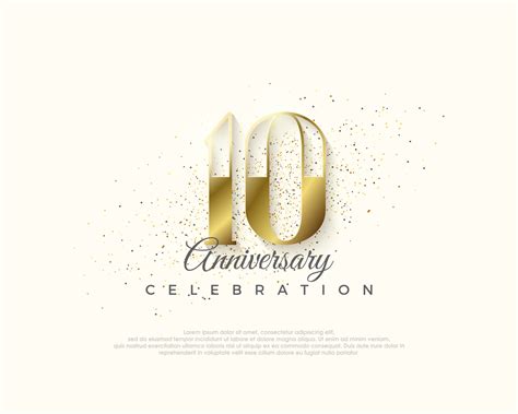 Elegant and luxurious 10th anniversary design. Premium vector for ...