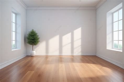 Modern Empty Room With Wooden Floor And Large White Plain Wall ...