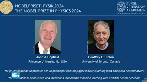 Premio Nobel Per La Fisica A John J Hopfield E Geoffrey E Hinton