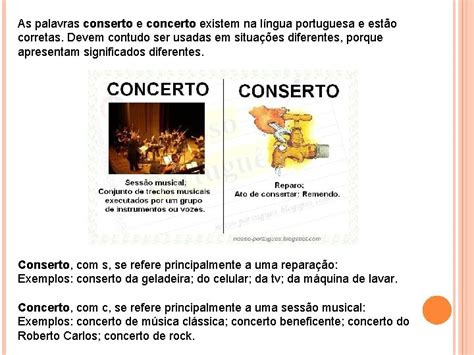 Significado Da Palavra Concerto - LNGUA PORTUGUESA VIII FASE EJA Emprego de concerto