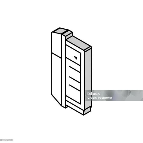 냉장고 전자 냉각 장비 아이소 메트릭 아이콘 벡터 일러스트 레이 션 기체 물리 구조에 대한 스톡 벡터 아트 및 기타 이미지