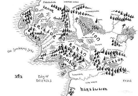 Detailed Middle Earth Map Svg