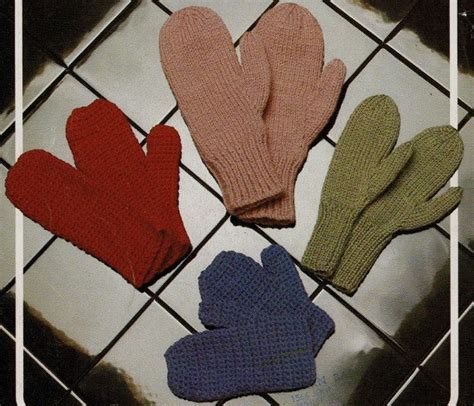 Mittens Knitting Pattern 2 Needle Knit Pattern Adult And Etsy