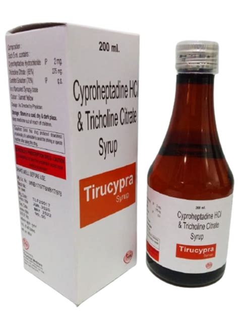 Cyproheptadine HCI And Tricholine Citrate Syrup 200ml Prescription At