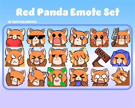 Red Panda Emote Set X For Twitch And Discord Etsy In Drawing