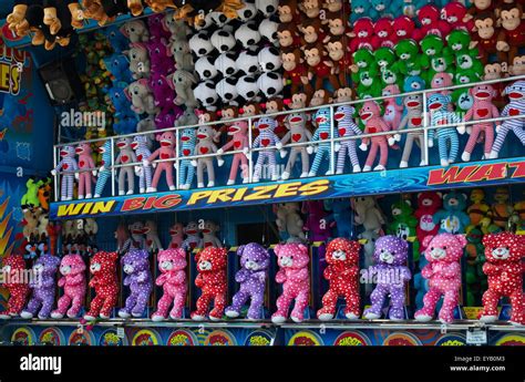 Carnival prizes on display in the midway of the Delaware State Fair ...