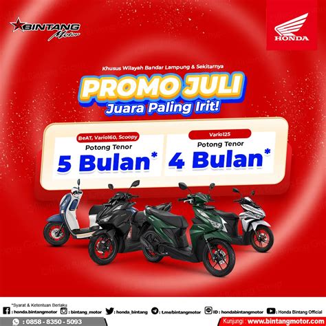 Promo Juli Paling Irit Bintang Motor Bandar Lampung Juli 2023 Honda