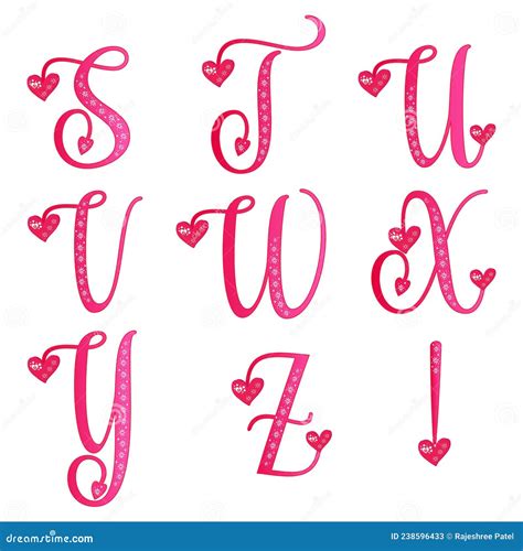 Heart Alphabets Jklmnopqr Characters Pink Letters Collection Love Is