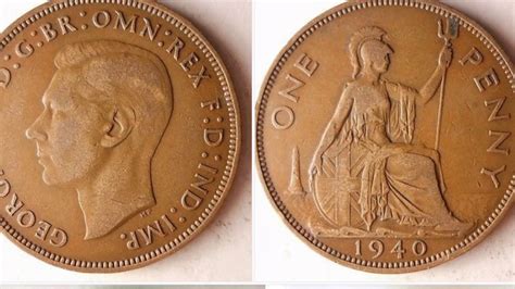 Gb One Penny Coin Worth Georgivs Vi Youtube