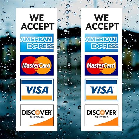 Credit Card Vinyl Sticker Decal 2 PACK We Accept Visa MasterCard